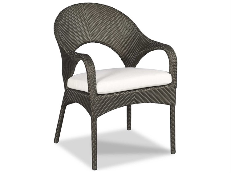 Woodbridge Outdoor Saint Lucia Espresso Aluminum Wicker Cushion Dining Chair