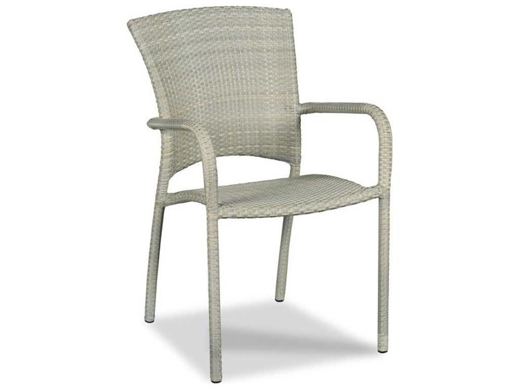 Woodbridge Outdoor Cafe Floral Gray Aluminum Wicker Dining Chair