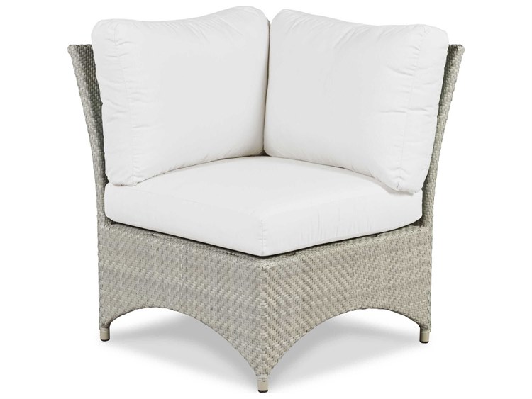 Woodbridge Outdoor Saint Lucia Floral Gray Aluminum Wicker Cushion Lounge Chair