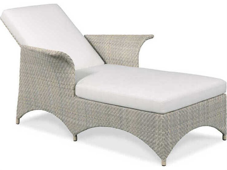 Woodbridge Outdoor Saint Lucia Floral Gray Aluminum Wicker Cushion Chaise Lounge
