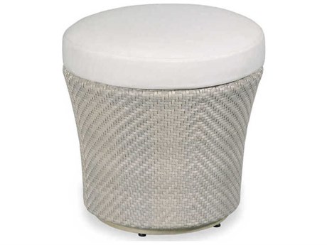 Woodbridge Outdoor Floral Gray Aluminum Recycled Plastic Cushion Cooler Ottoman