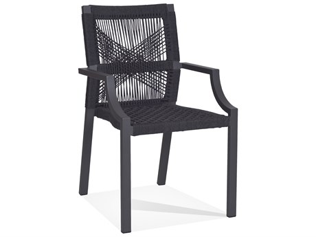 Woodbridge Outdoor Graphite Gray Aluminum Teak Recycled Plastic Dining Chair