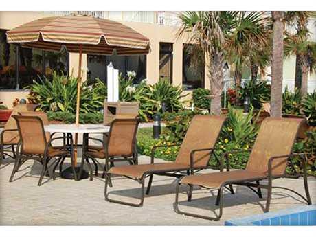 Windward Design Group Island Bay Sling Aluminum Dining Set