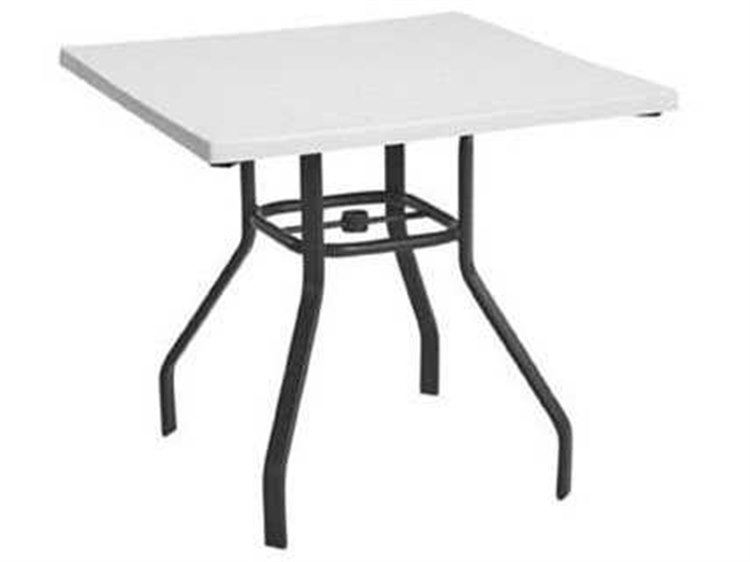 Windward Design Group Fiberglass Top Aluminum Square Outdoor Patio Dining Table