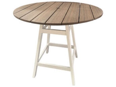 Windward Design Group Tahoe Plank MGP 05 Series 36''Wide Round Counter Table w/ Umbrella Hole