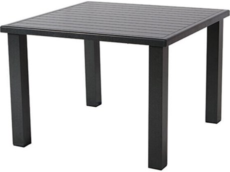 Windward Design Group Apollo Aluminum 36''Wide Square Dining Table w/ Umbrella Hole