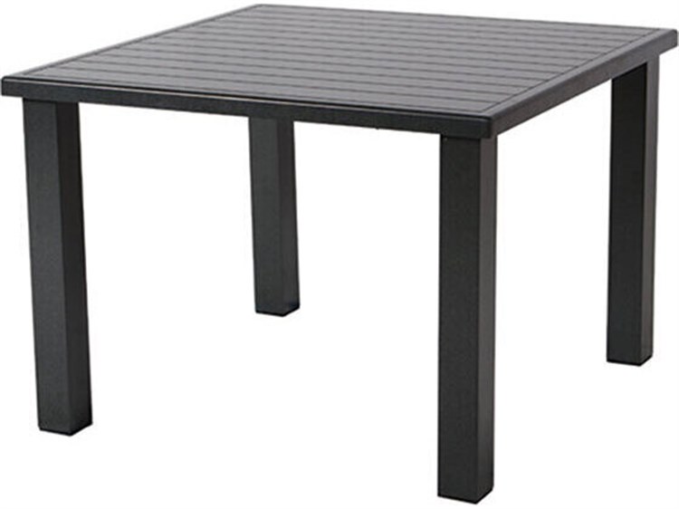 Windward Design Group Apollo Aluminum Square Patio Dining Table with Umbrella Hole
