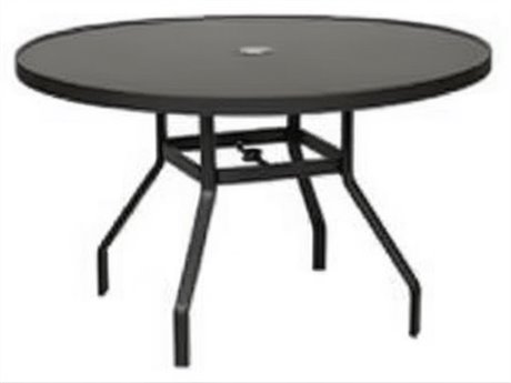 Windward Design Group Avalon II Aluminum 36''Wide Round Dining Table w/ Umbrella Hole