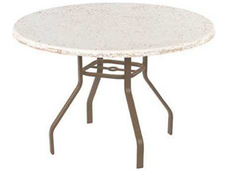 Windward Design Group Faux Stone Top Aluminum 36 Round Dining Table