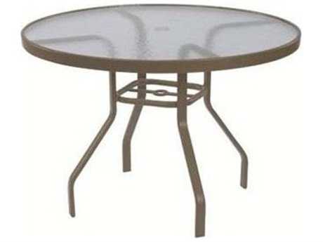 Windward Design Group Glass Top Aluminum 36'' Round Dining Table