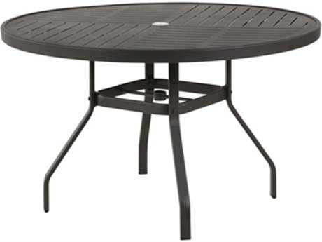 Windward Design Group Napa Punched Aluminum 36''Wide Round Dining Table w/ Umbrella Hole