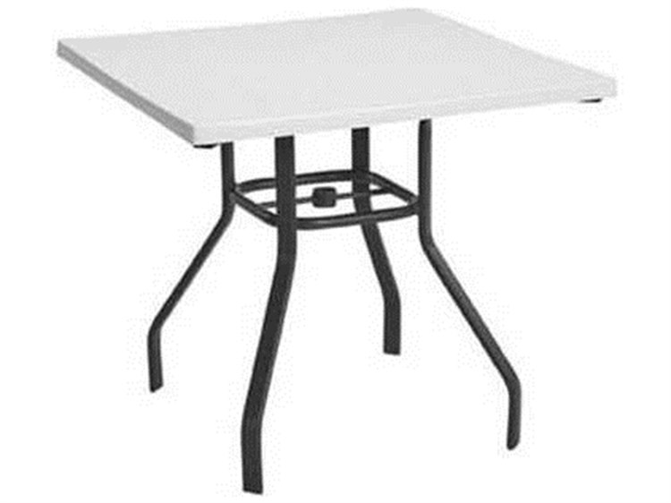 Windward Design Group Fiberglass Top Aluminum Square Outdoor Patio Dining Table
