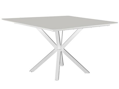 Windward Design Group Newport MGP Aluminum 40''Wide Square X-Base Counter Table w/ Umbrella Hole