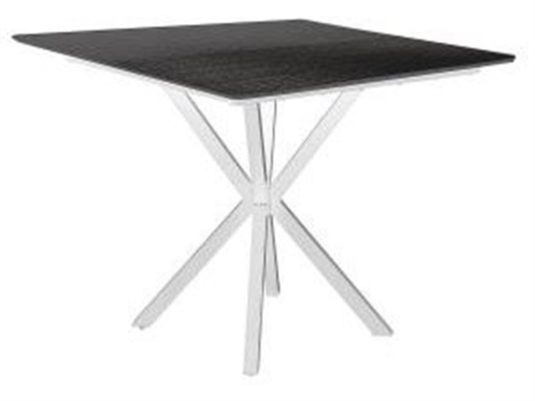 Windward Design Group Raleigh MGP Aluminum Square Outdoor Patio Counter Table with Umbrella Hole