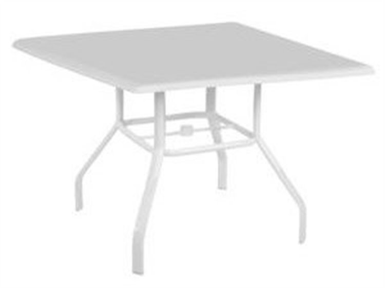 Windward Design Group Raleigh Aluminum 40''Wide Square Dining Table w/ Umbrella Hole