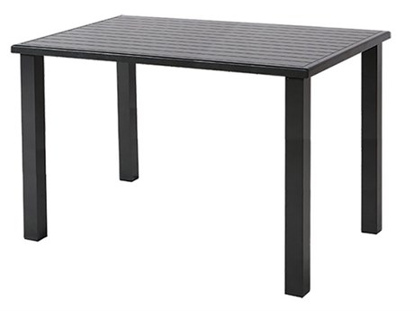Windward Design Group Apollo Aluminum 76''W x 42''D Rectangular Bar Table w/ Umbrella Hole