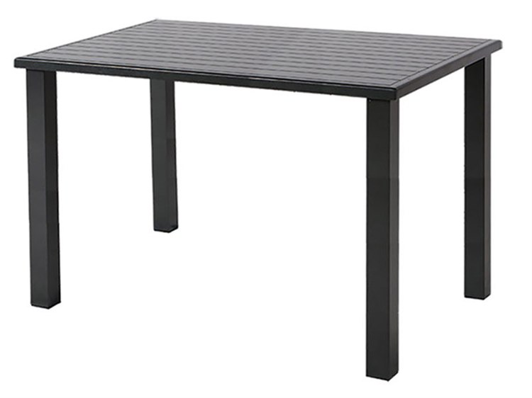 Windward Design Group Apollo Aluminum Rectangular Outdoor Bar Table with Umbrella Hole
