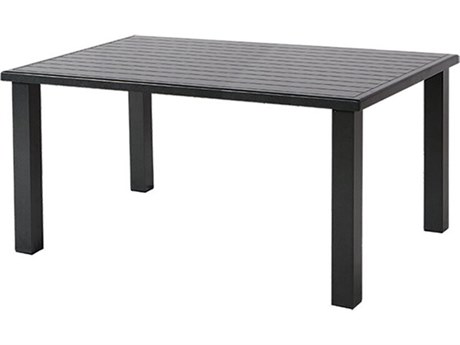 Windward Design Group Apollo Aluminum 76''W x 42''D Rectangular Dining Table w/ Umbrella Hole