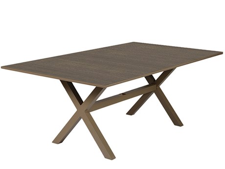 Windward Design Group Raleigh MGP Aluminum 76''W x 42''D Rectangular Dining Table w/ Umbrella Hole
