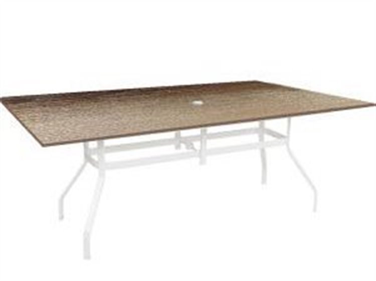 Windward Design Group Raleigh Aluminum Rectangular Outdoor Dining Table with Umbrella Hole