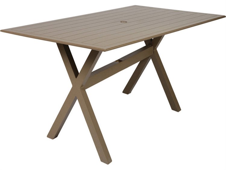 Windward Design Group Newport MGP Rectangular Patio Counter Table with Umbrella Hole