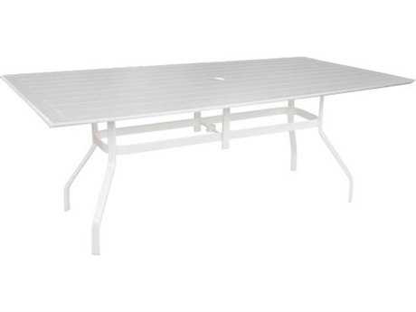 Windward Design Group Hartford Mgp Aluminum 84 x 42 Rectangular Dining Table with Umbrella Hole