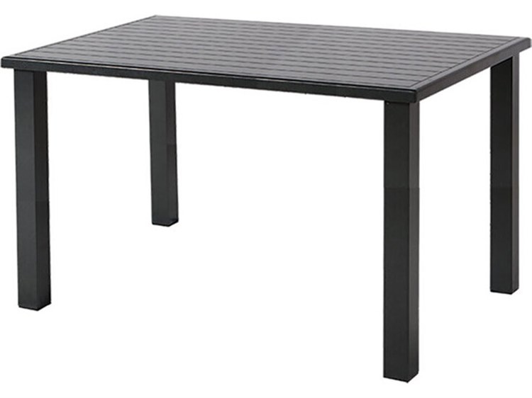 Windward Design Group Apollo Aluminum Rectangular Patio Counter Table with Umbrella Hole