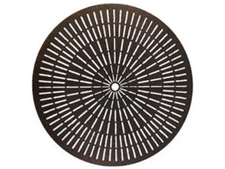 Windward Design Group Starburst Punched Aluminum Round Outdoor Patio Dining Table with Umbrella Hole