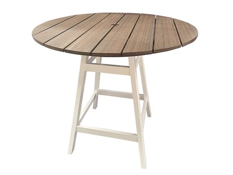 Windward Design Group Tahoe Plank MGP 05 Series MGP 48''Wide Round Counter Table w/ Umbrella Hole
