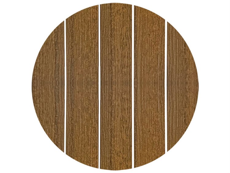 Windward Design Group Tahoe Plank Recycled Polymer Round Outdoor Counter Table with Umbrella Hole