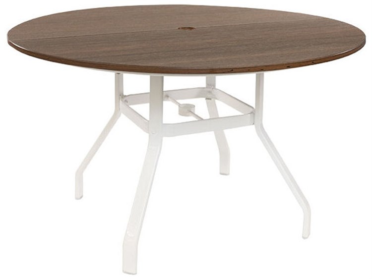 Windward Design Group Lexington Aluminum Round Patio Dining Table with Umbrella Hole