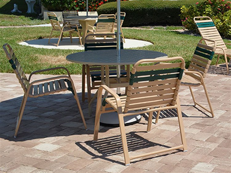 Windward Design Group Regatta Strap Aluminum Outdoor Patio Dining Set