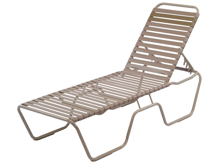 Windward Design Group Country Club Strap Aluminum Skids Chaise Lounge