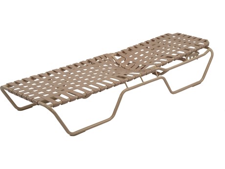 Windward Design Group Country Club Strap Aluminum Skids Cross Weave Chaise Extended Bed