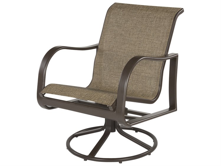 Windward Design Group Corsica Sling Aluminum Swivel Rocker Dining Chair