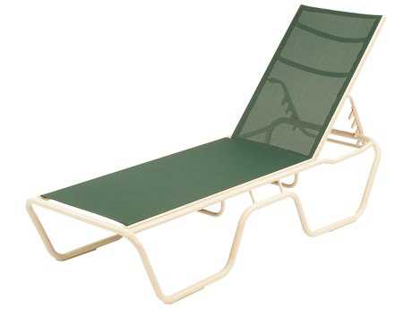 Windward Design Group Neptune Sling Aluminum Chaise Lounge in 16 Seat Height