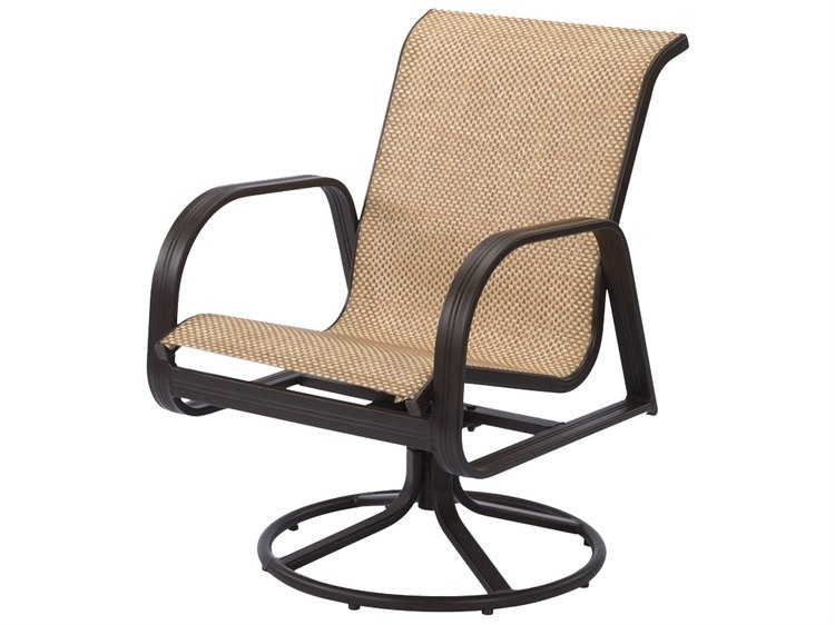Windward Design Group Cabo Sling Aluminum Swivel Rocker Dining Chair
