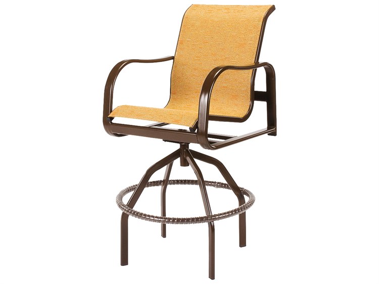 Windward Design Group Sonata Sling Aluminum Swivel Outdoor Patio Bar Chair