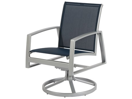 Windward Design Group Metro Sling Aluminum Swivel Rocker Dining Arm Chair