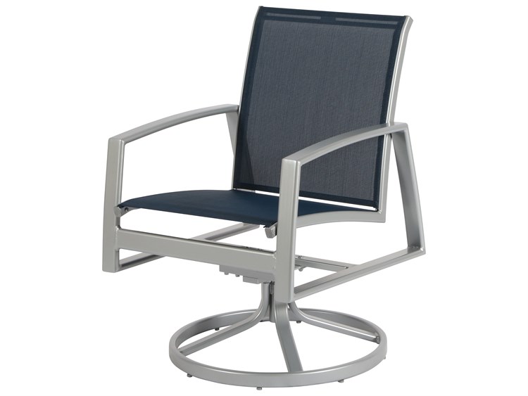 Windward Design Group Metro Sling Aluminum Swivel Rocker Patio Dining Arm Chair