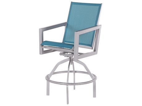 Windward Design Group Madrid Sling Aluminum Swivel Bar Chair