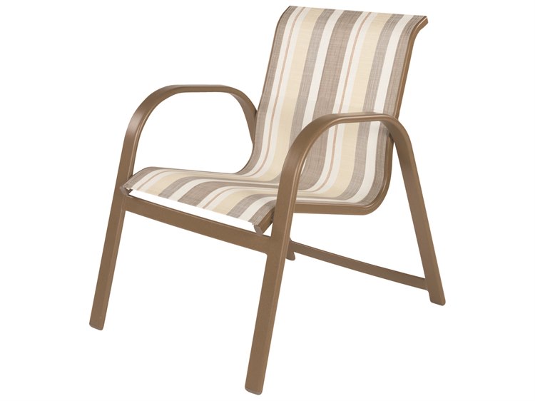 Windward Design Group Anna Maria Sling Aluminum Stacking Outdoor Dining Arm Chair