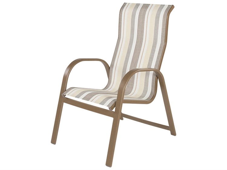 Windward Design Group Anna Maria Sling Aluminum Stacking High Back Outdoor Patio Dining Chair
