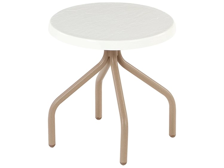Windward Design Group Fiberglass Top Tables Aluminum Round Patio Side Table