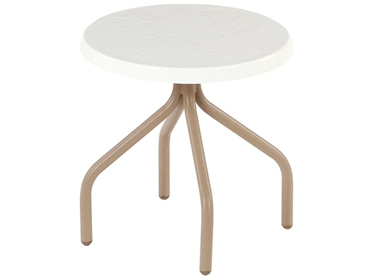 Windward Design Group Fiberglass Top Tables Aluminum 18''Wide Round Side Table