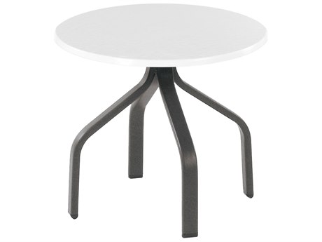Windward Design Group Fiberglass Top Tables Aluminum 18''Wide Round Side Table