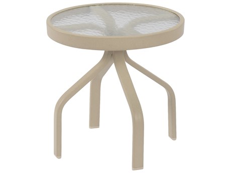 Windward Design Group Glass Top Aluminum 18 Round Side Table