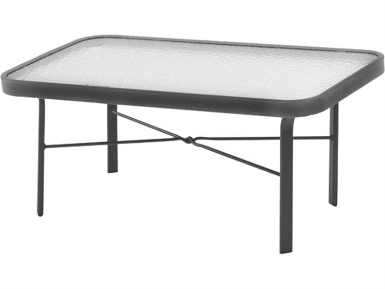 Windward Design Group Glass Top Aluminum Rectangular Outdoor Coffee Table
