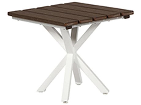 Windward Design Group Tahoe Plank MGP Top Tables 19'' Aluminum Square End Table