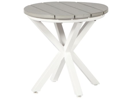 Windward Design Group Tahoe Plank MGP Top Tables 20'' Aluminum Round End Table